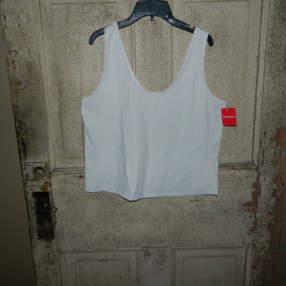 SPANX Get Moving Fitted Tank Top White Cloud Sz 1X (TT-32)
